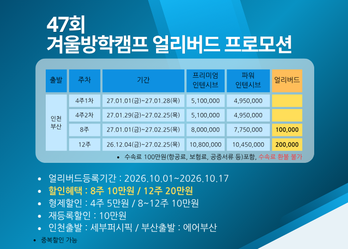 캠프조기혜택